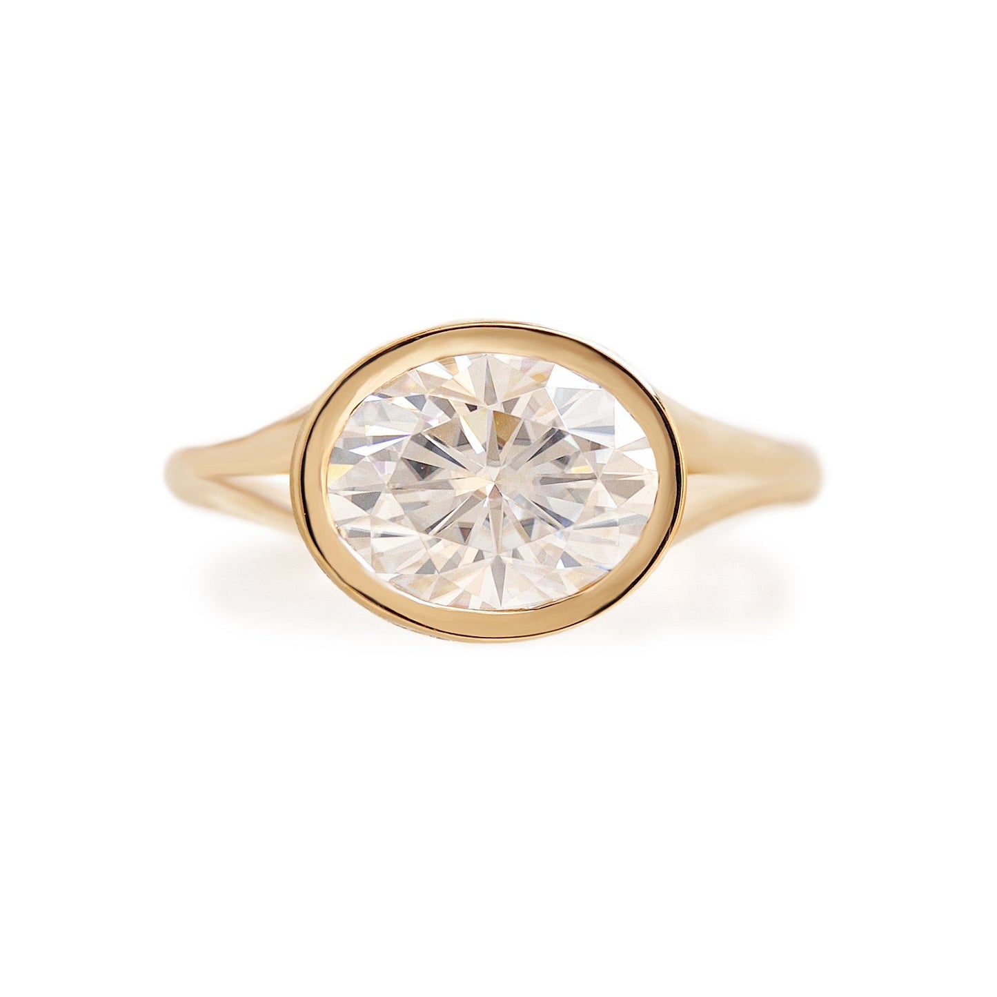 2.9 Carats Emerald Pave Styled Moissanite Engagement Ring