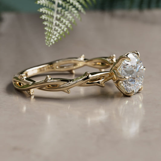 Marquise Shaped Three Stone Lab Grown Diamond Engagement Ring