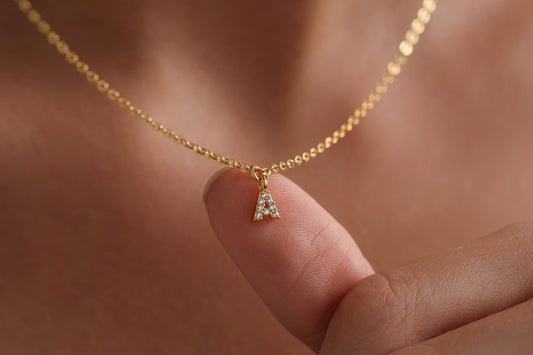 Personalized Mini Initial Pave Necklace