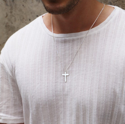 Mens Cross Pendant Necklace