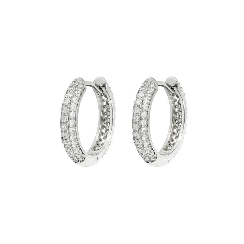 0.7 TCW Round Moissanite Pave Hoop Earrings