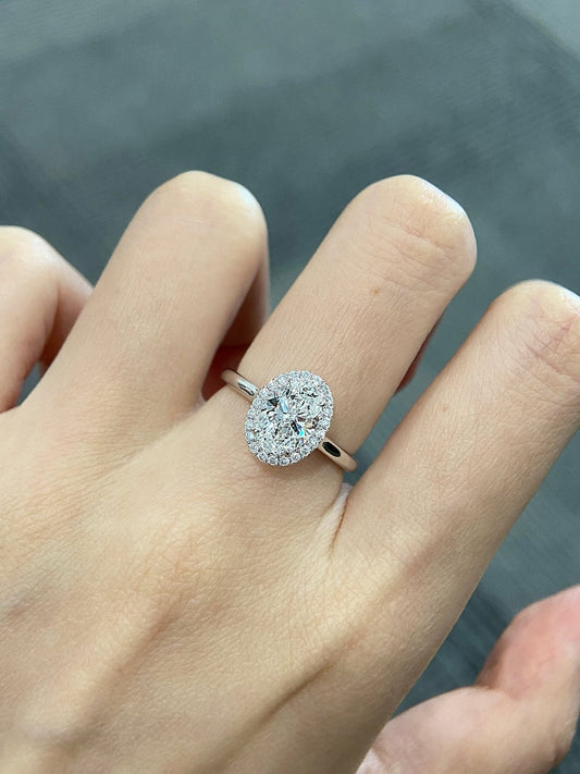 Marquise Shaped Three Stone Lab Grown Diamond Engagement Ring