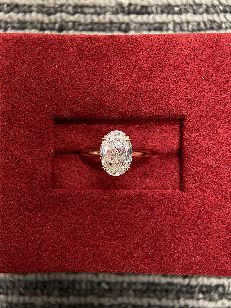 Marquise Shaped Three Stone Lab Grown Diamond Engagement Ring