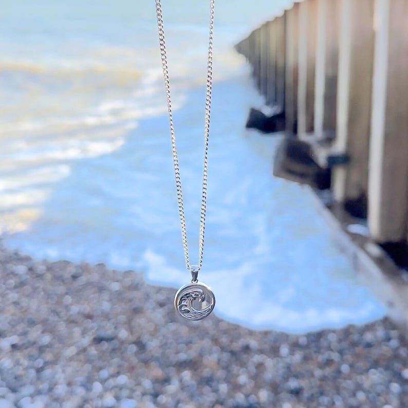 Wave Pendant Necklace For Men