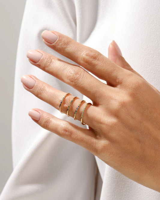 Minimal Multi Birthstone Band