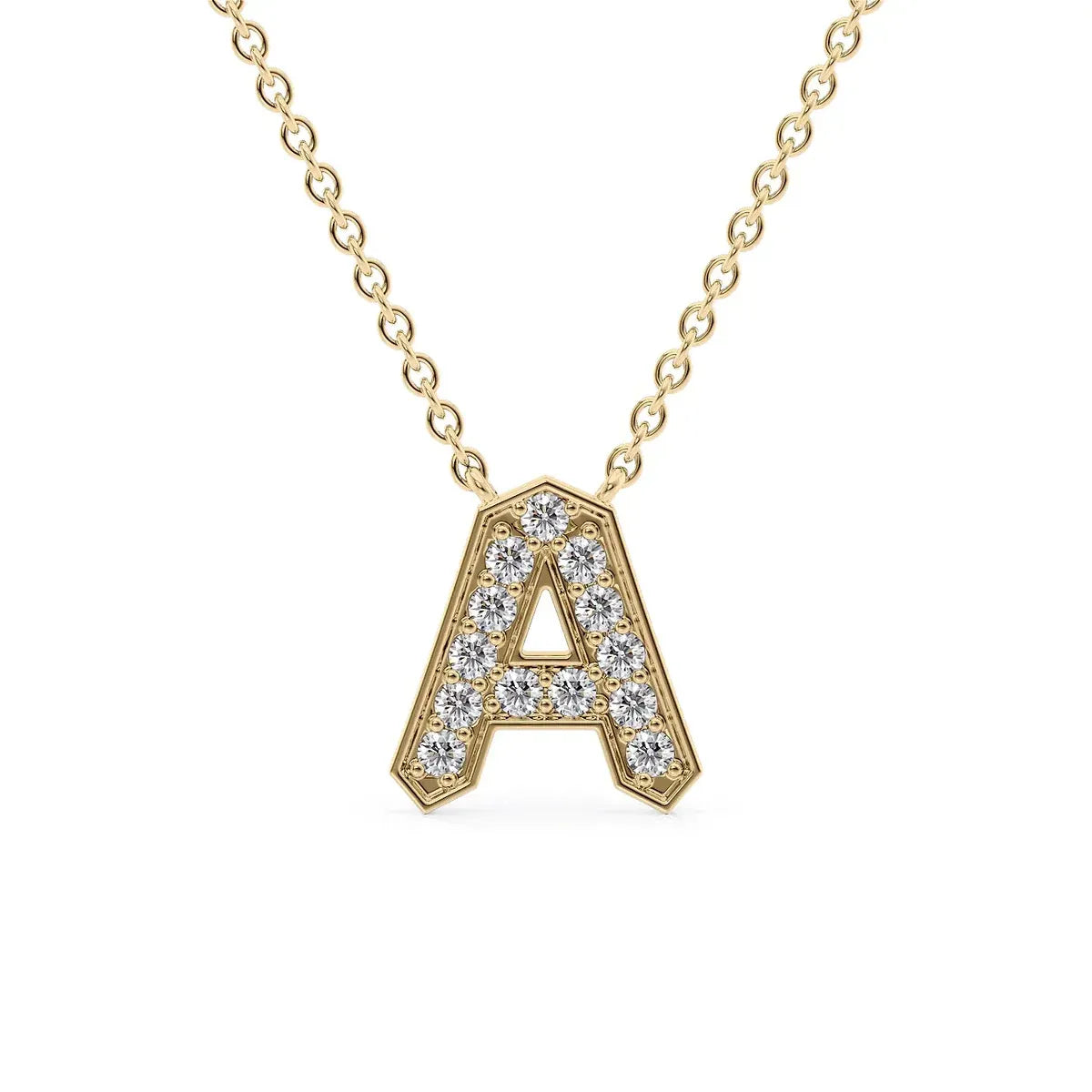 Initial Diamond Pendant Necklace