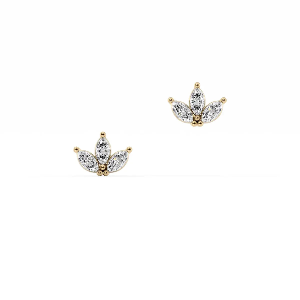 Three Stone Studs Earrings