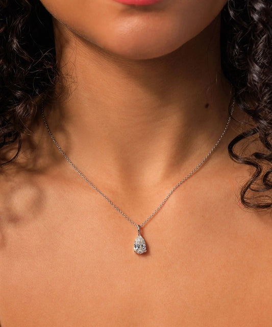 Pear Solitaire Necklace