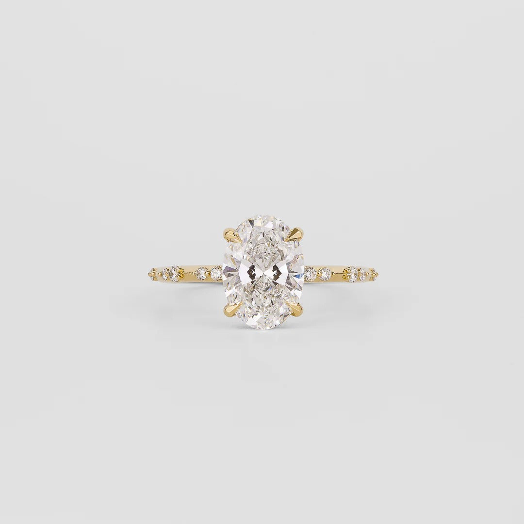 1.5 CT Oval Shaped Dainty Moissanite Engagement Ring