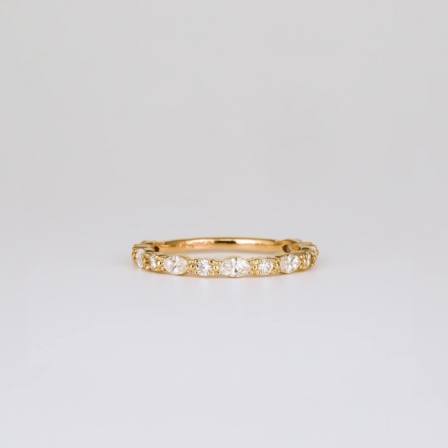 0.2 TCW Round & Marquise Shaped Half Eternity Moissanite Wedding Band