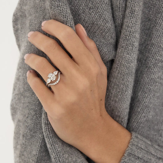 Timeless 1.1 CT Oval Cut 3-Stones Moissanite Diamond Engagement Ring