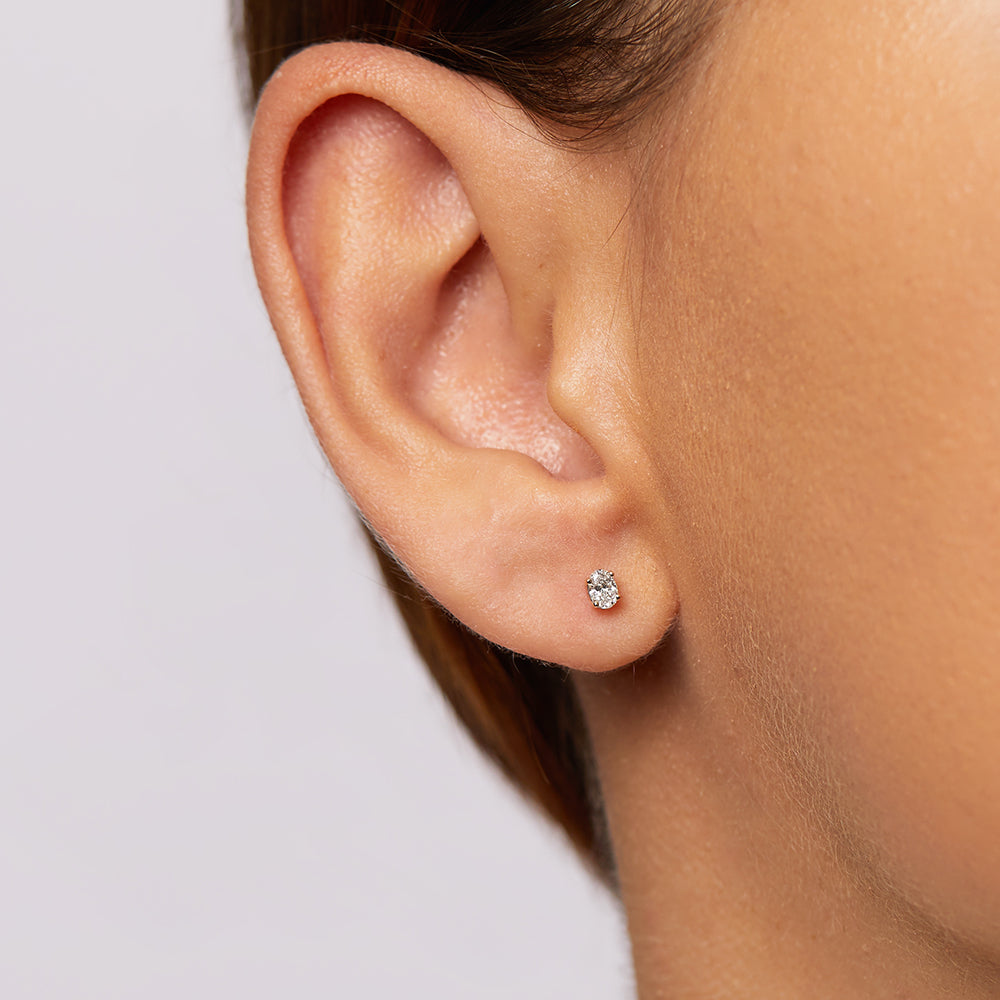 0.54 TCW Oval Shaped Moissanite Studs Earrings