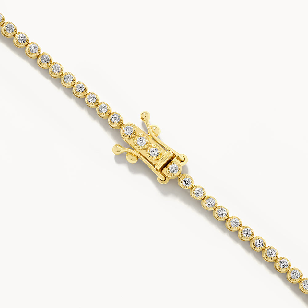 6.84 TCW Round Shaped Tennis Moissanite Bracelet