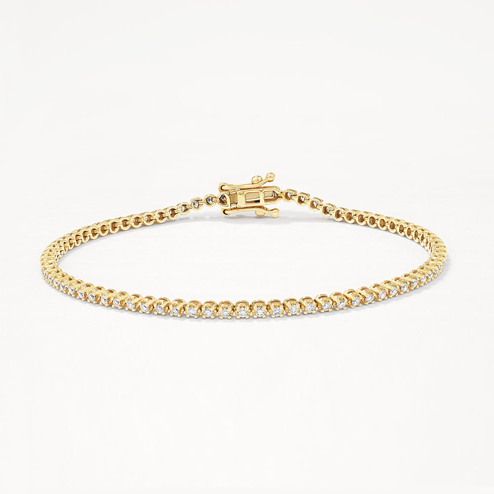6.84 TCW Round Shaped Tennis Moissanite Bracelet