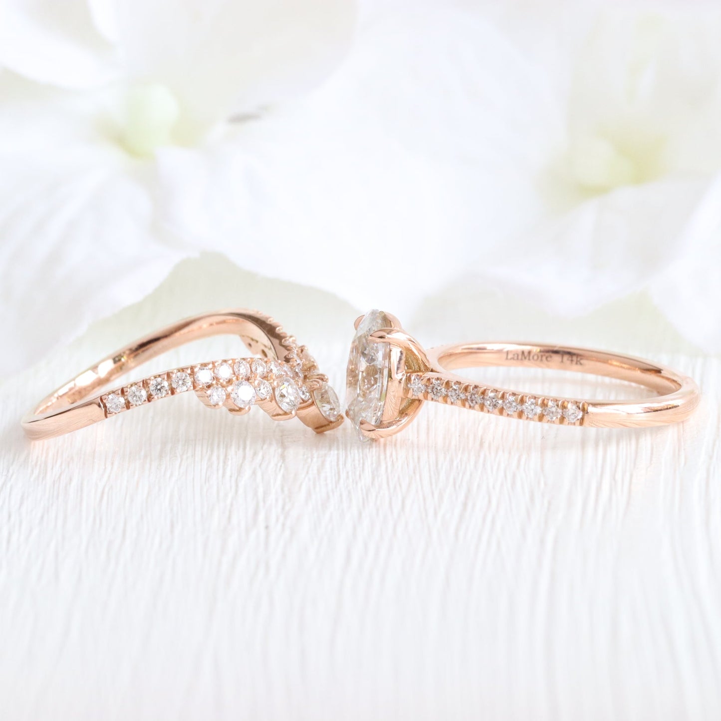 1.5 CT Oval Cut Vintage Moissanite Bridal Ring Set
