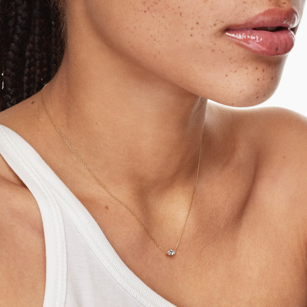 0.23 CT Marquise Shaped Solitaire Moissanite Necklace