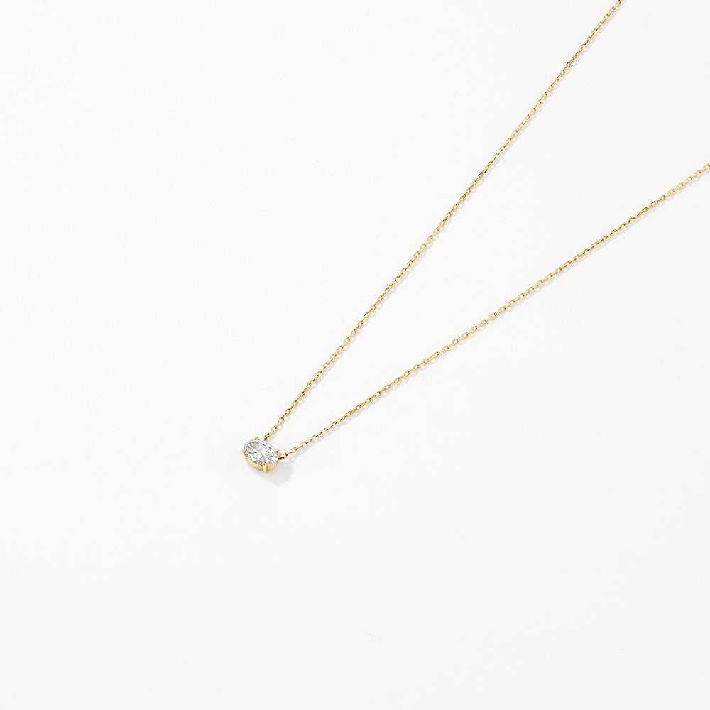 0.23 CT Oval Shaped Solitaire Moissanite Necklace
