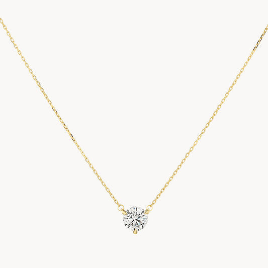 0.74 CT Round Shaped Solitaire Moissanite Necklace