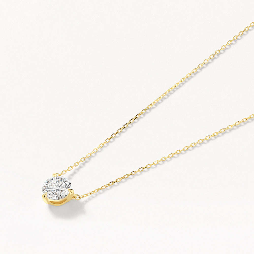 0.74 CT Round Shaped Solitaire Moissanite Necklace