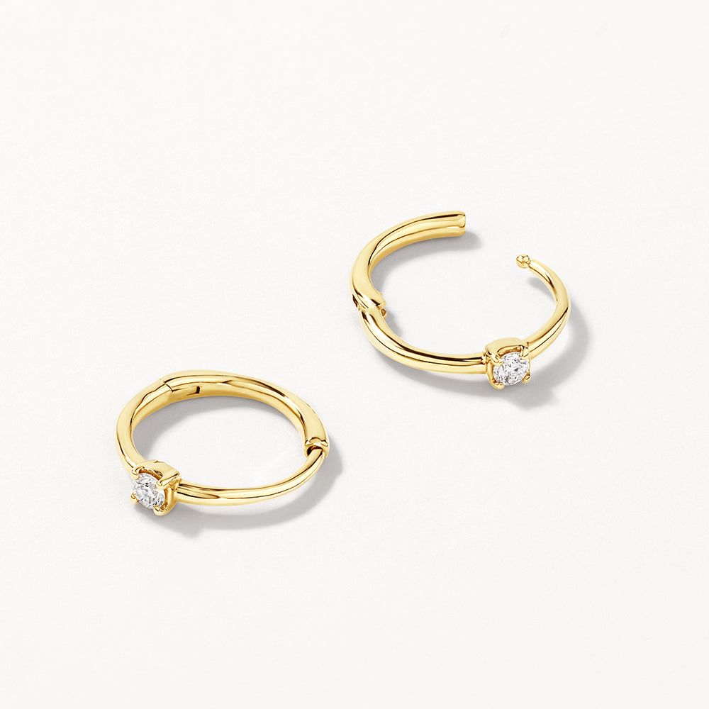 0.20 TCW Round Shaped Moissanite Hoop Earrings