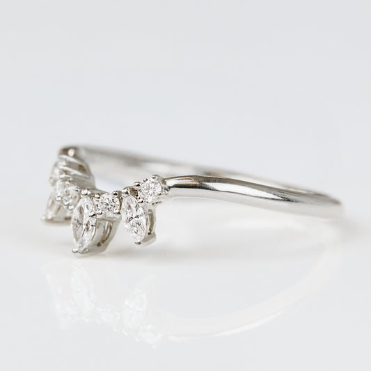 0.25 TCW Round Shaped Half Eternity Lab Grown Diamond Wedding Band