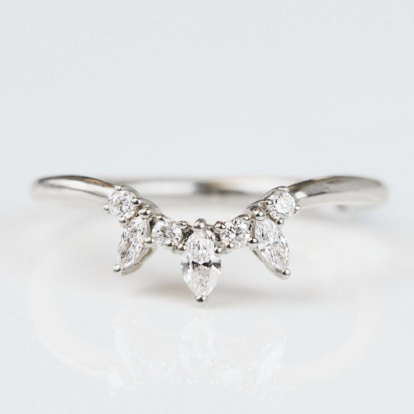 0.25 TCW Round Shaped Half Eternity Lab Grown Diamond Wedding Band