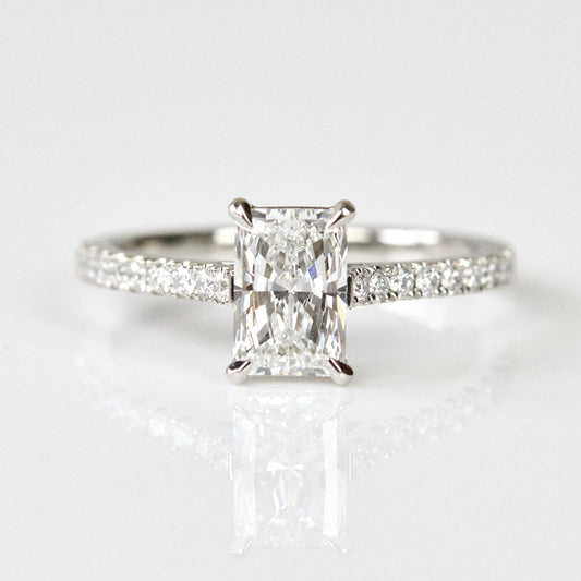Marquise Shaped Three Stone Lab Grown Diamond Engagement Ring