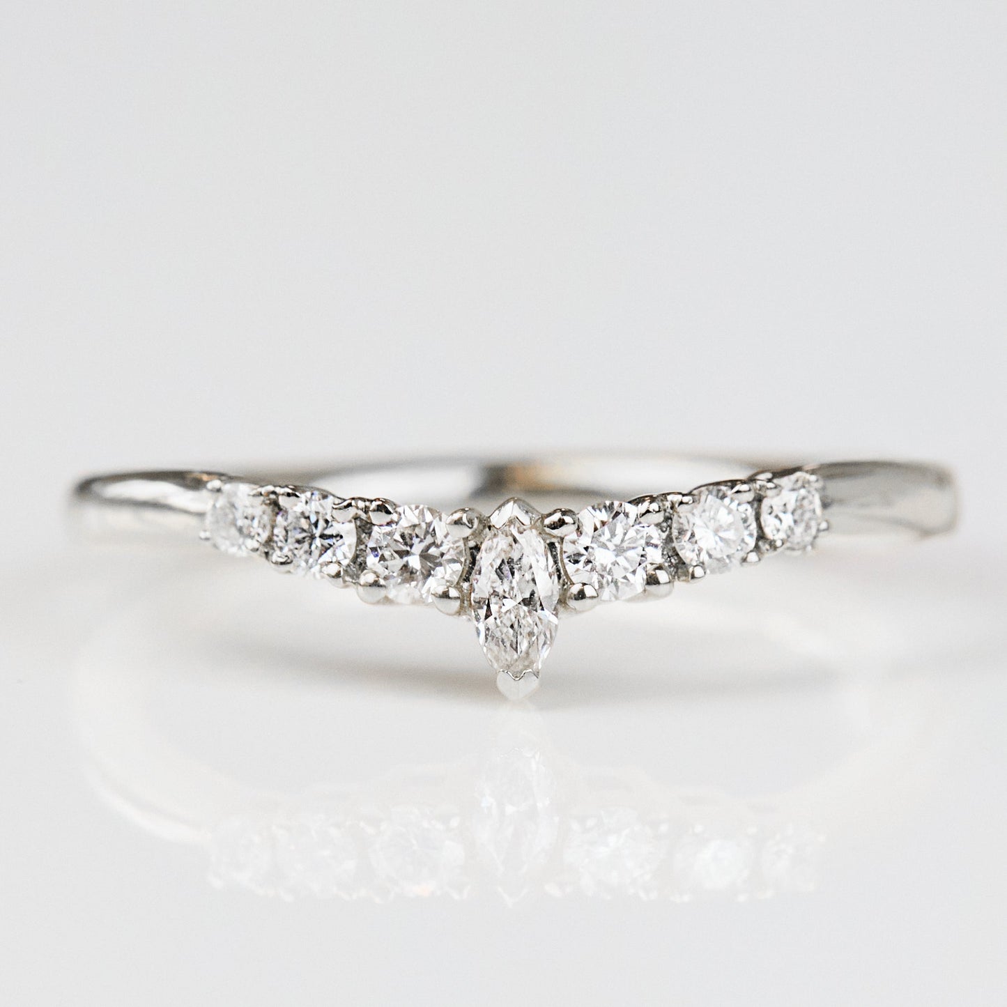 0.25 TCW Round Shaped Half Eternity Lab Grown Diamond Wedding Band