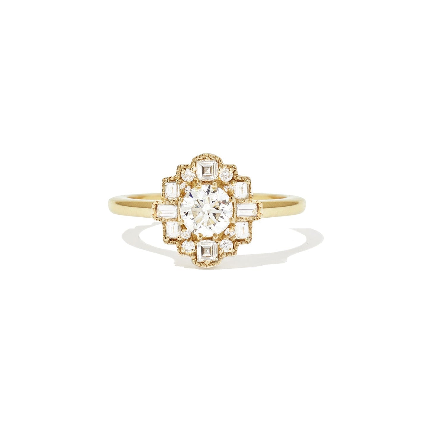 Marquise Shaped Three Stone Lab Grown Diamond Engagement Ring