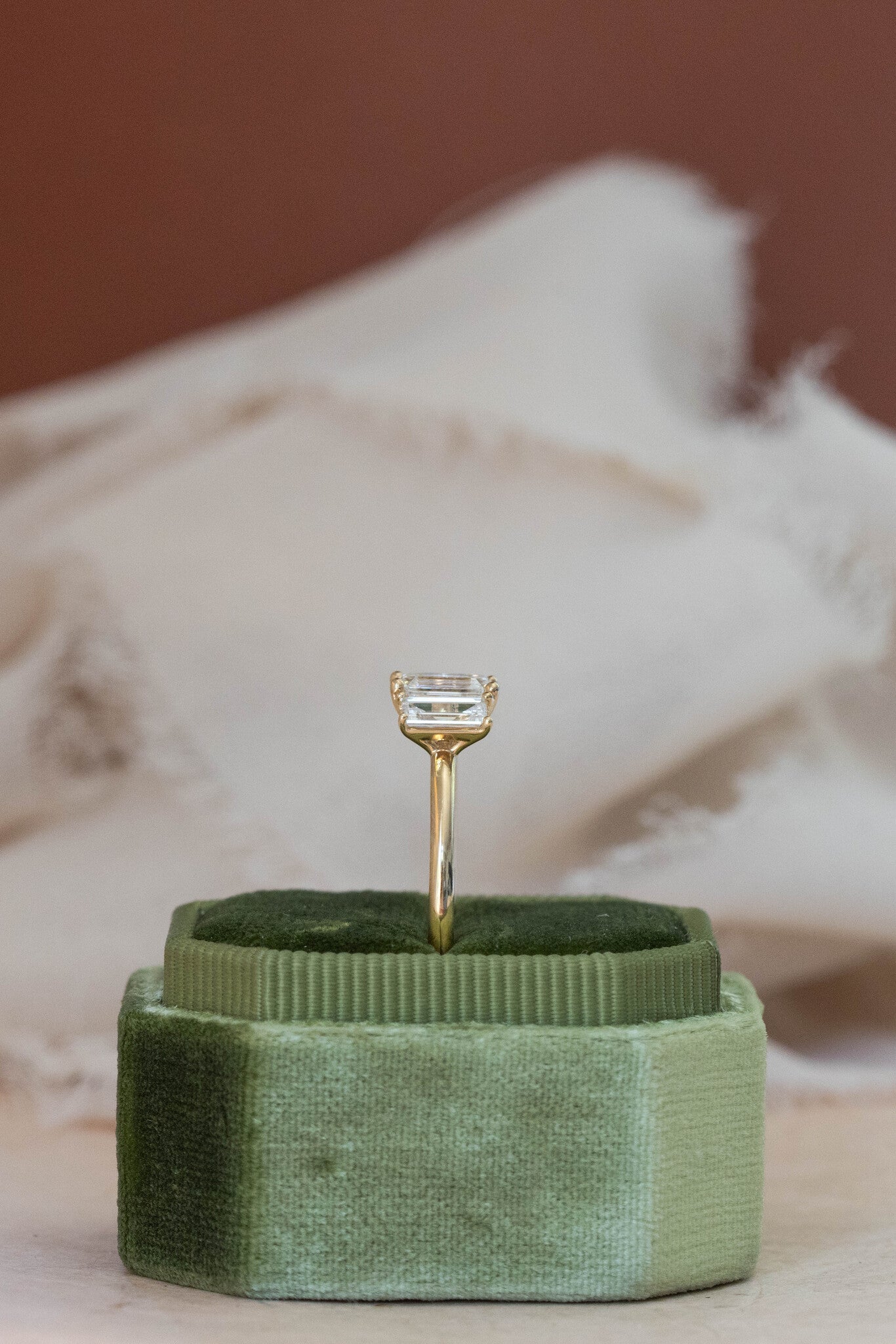 Marquise Shaped Three Stone Lab Grown Diamond Engagement Ring