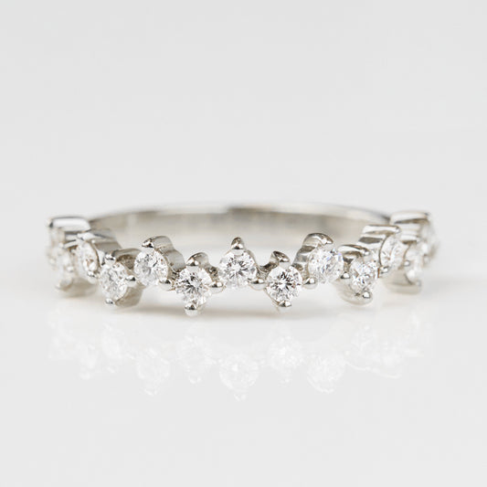 0.25 TCW Round Shaped Half Eternity Lab Grown Diamond Wedding Band