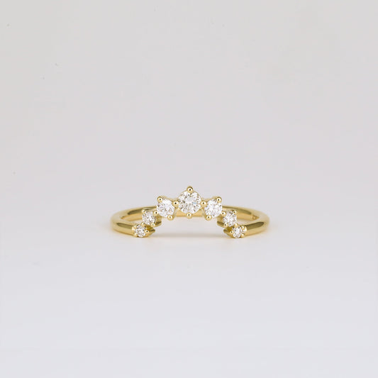 0.24 TCW Round Shaped Curved Moissanite Wedding Band