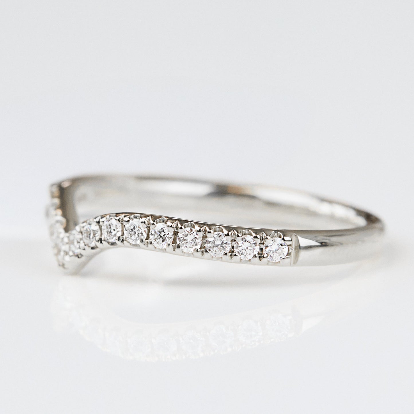 0.25 TCW Round Shaped Half Eternity Lab Grown Diamond Wedding Band