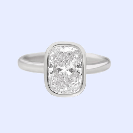 2.9 Carats Emerald Pave Styled Moissanite Engagement Ring