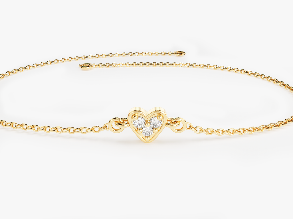 0.03 TCW Heart Charm Moissanite Bracelet