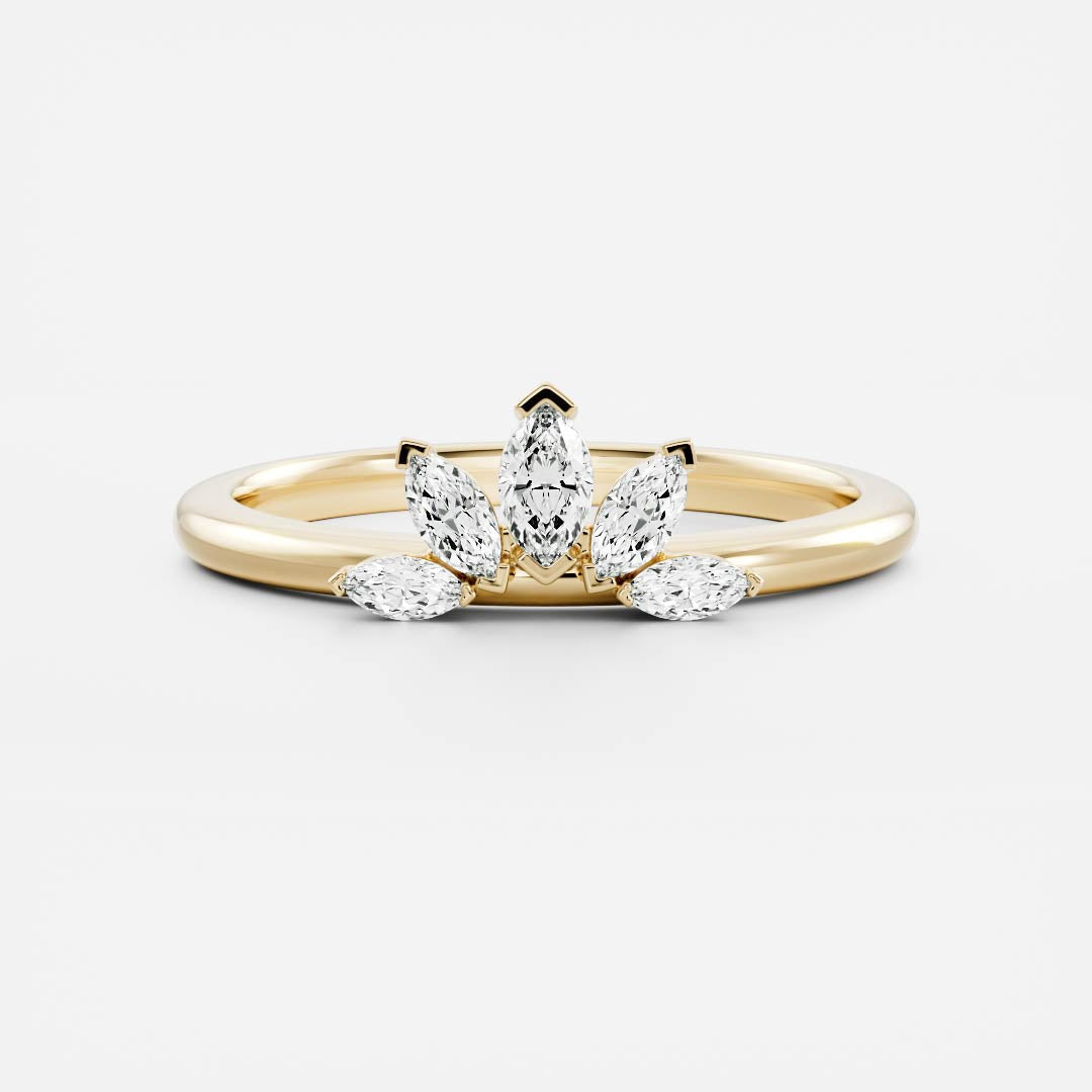 Stunning 0.10 CT Round Moissanite Stones Crown Wedding Bands