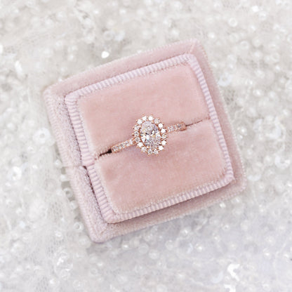 2.9 Carats Emerald Pave Styled Moissanite Engagement Ring