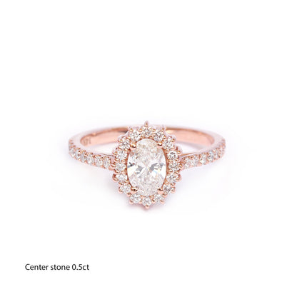 2.9 Carats Emerald Pave Styled Moissanite Engagement Ring