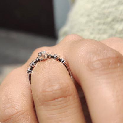 Moissanite Marquise Ring In Round Prong Setting