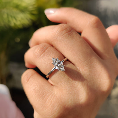 Marquise Cut Diamond Ring In Solitaire Setting