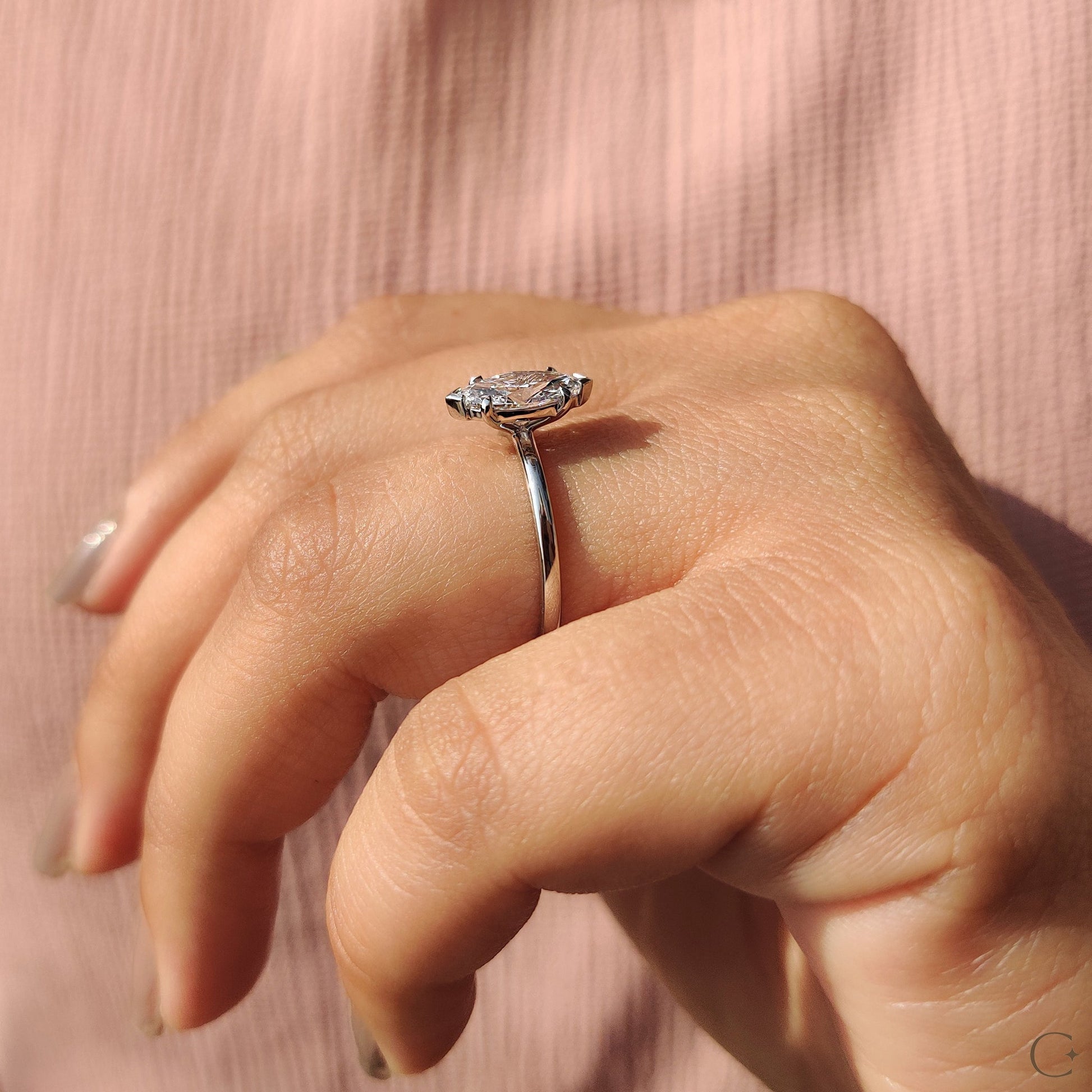 Marquise Cut Diamond Ring In Solitaire Setting