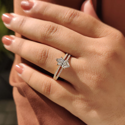 Dutch Marquise Split Shank Engagement Ring