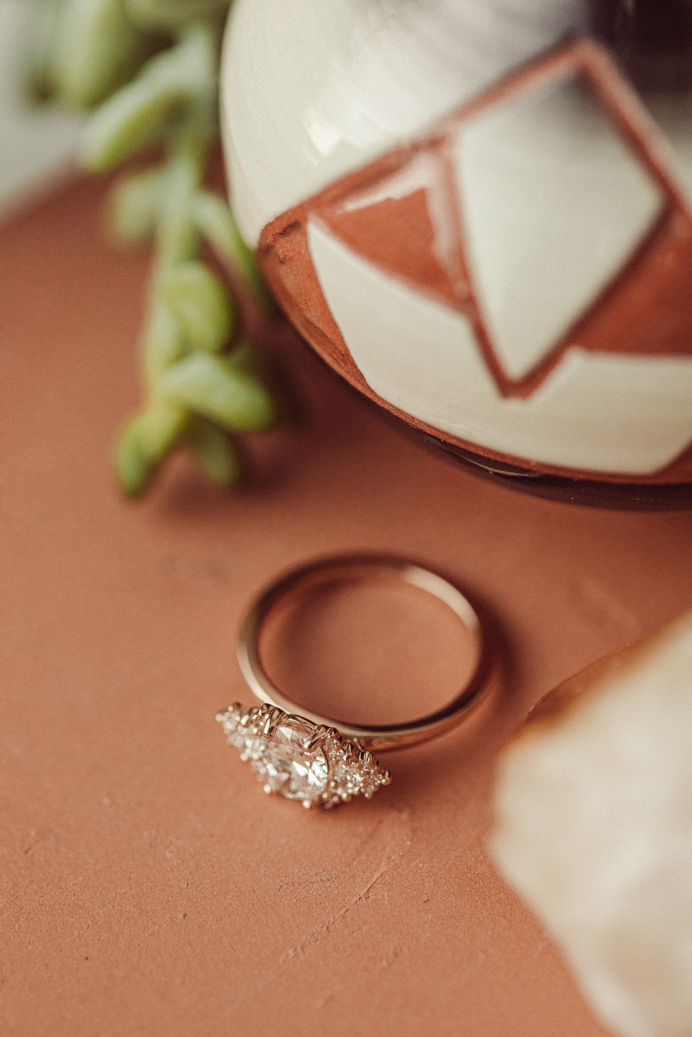 Marquise Shaped Three Stone Lab Grown Diamond Engagement Ring