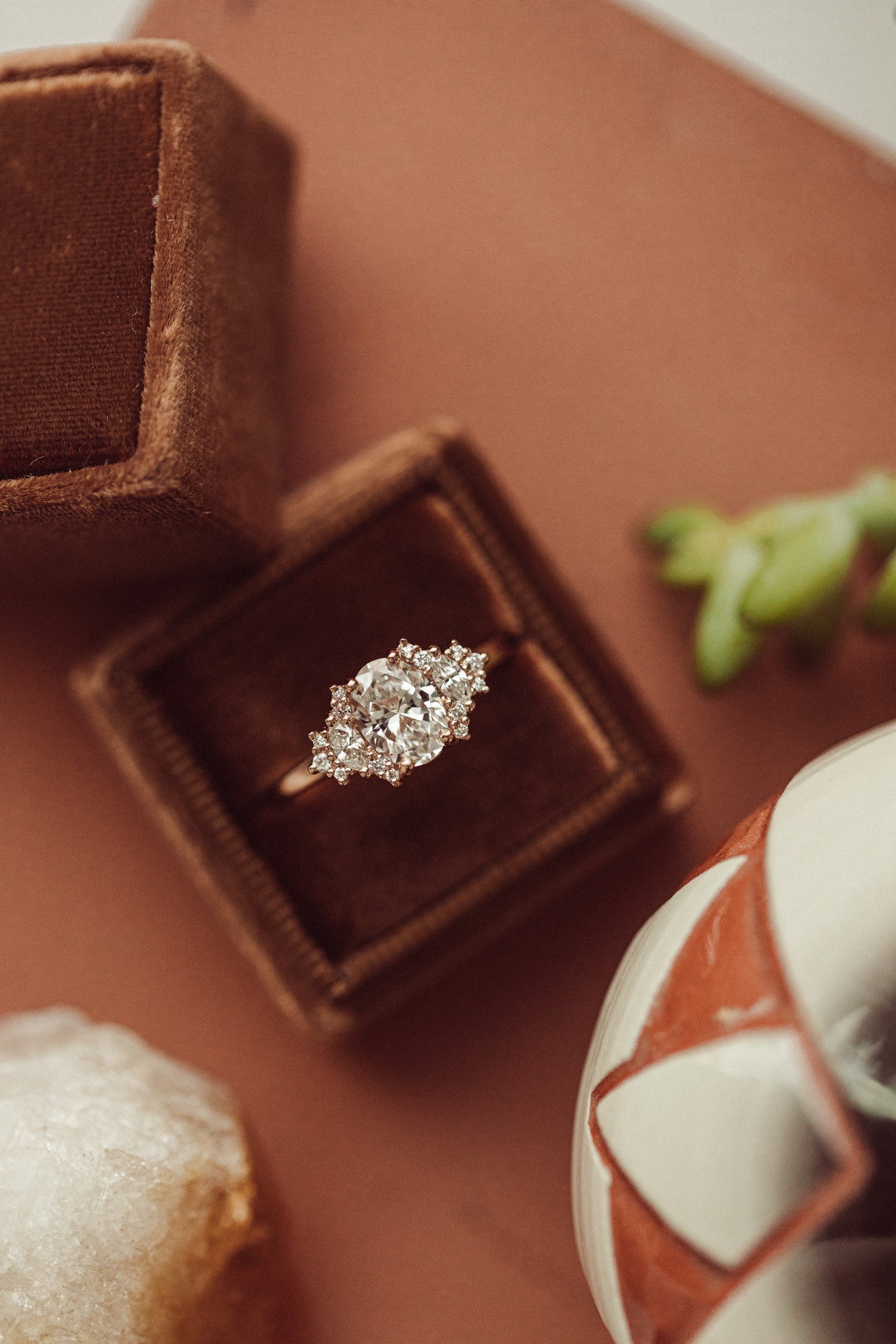 Marquise Shaped Three Stone Lab Grown Diamond Engagement Ring