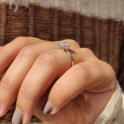 Radiant Cut Solitaire Ring In White Gold