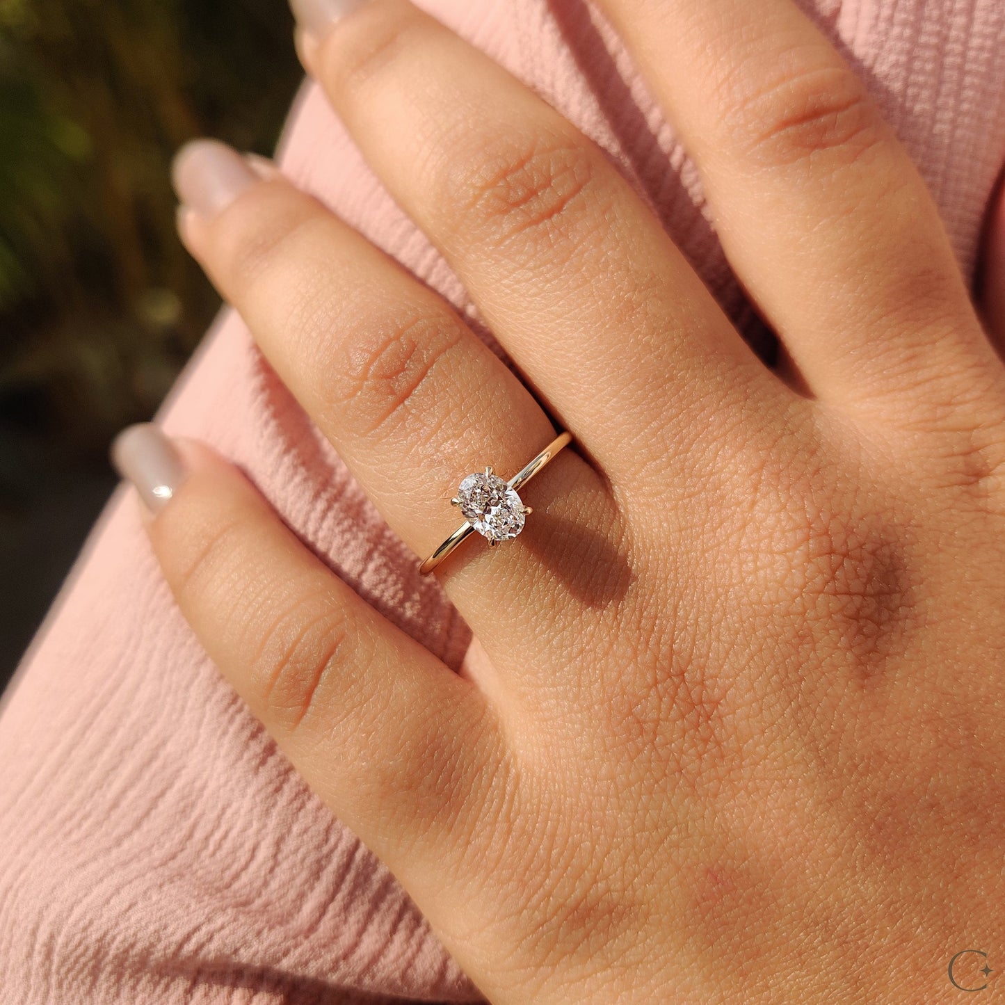 Oval Cut Diamond Ring In Solitaire Style