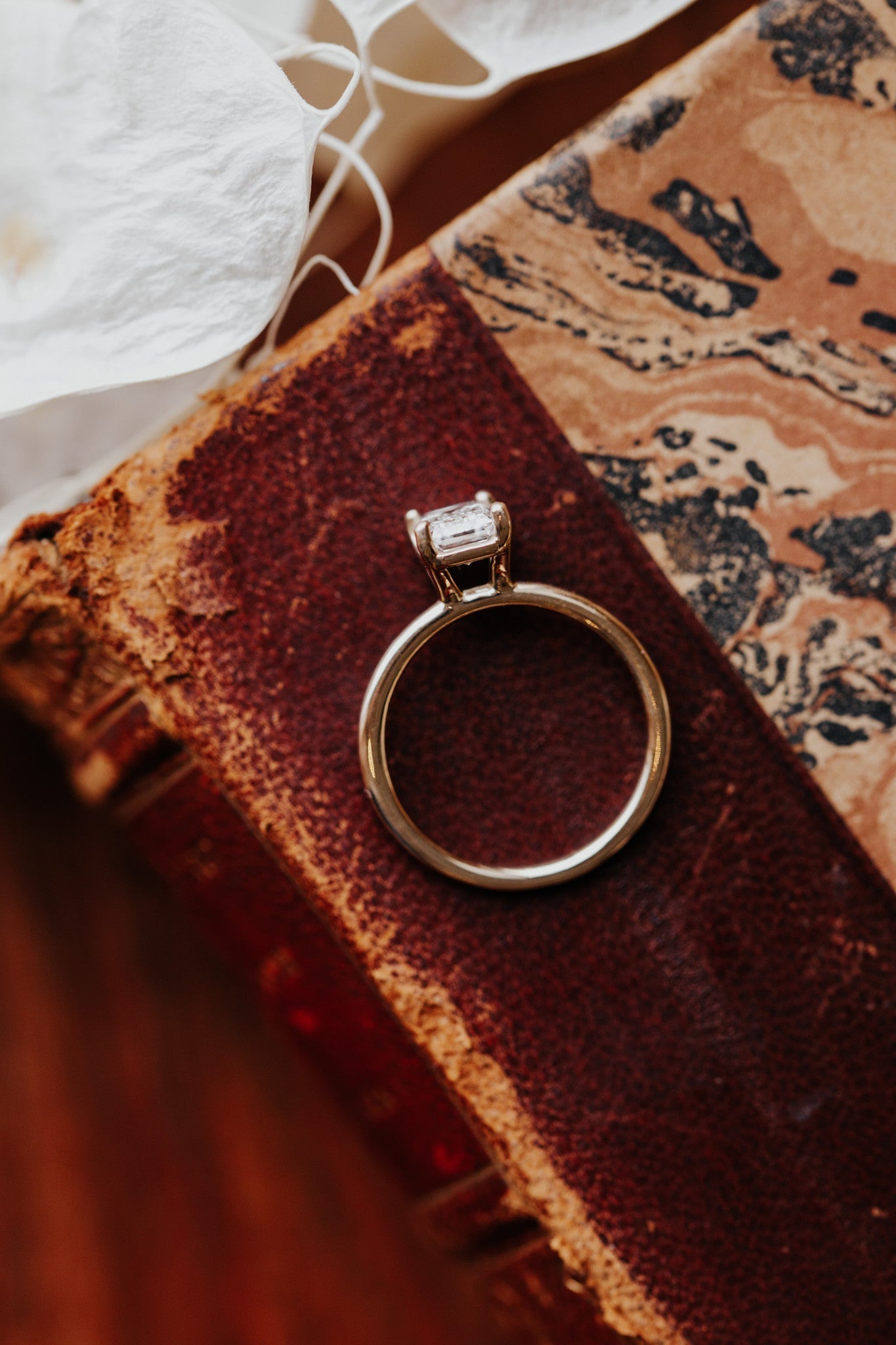 Marquise Shaped Three Stone Lab Grown Diamond Engagement Ring