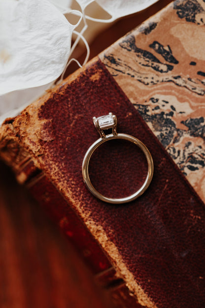 Marquise Shaped Three Stone Lab Grown Diamond Engagement Ring