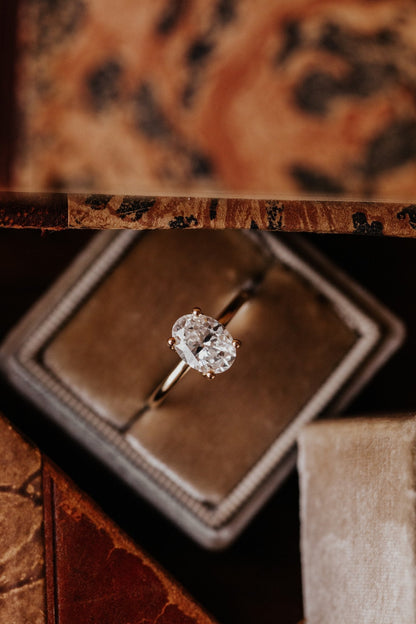 Marquise Shaped Three Stone Lab Grown Diamond Engagement Ring