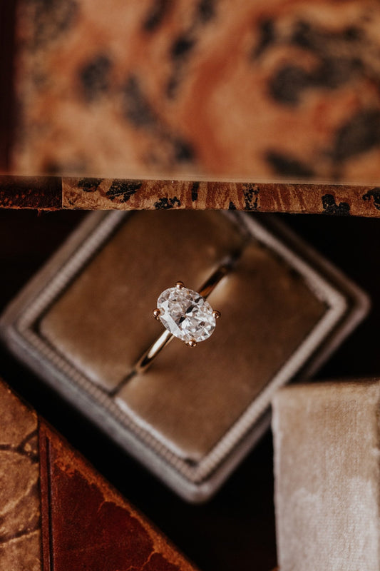 Marquise Shaped Three Stone Lab Grown Diamond Engagement Ring